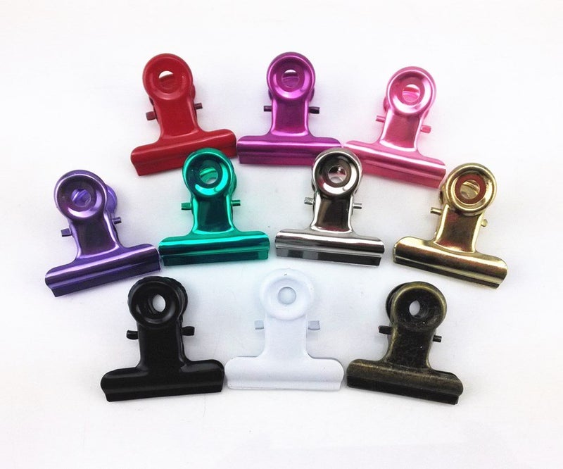 yueton 20pcs Mixed Color Metal Bulldog Clips, Utility Paper Clips, Hinge Clips for Home, Office Use - Image 3